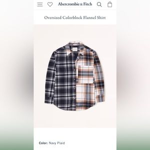 Abercrombie and Fitch Oversized Colorblock Flannel- Medium